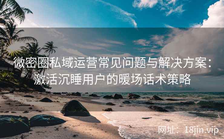 微密圈私域运营常见问题与解决方案：激活沉睡用户的暖场话术策略