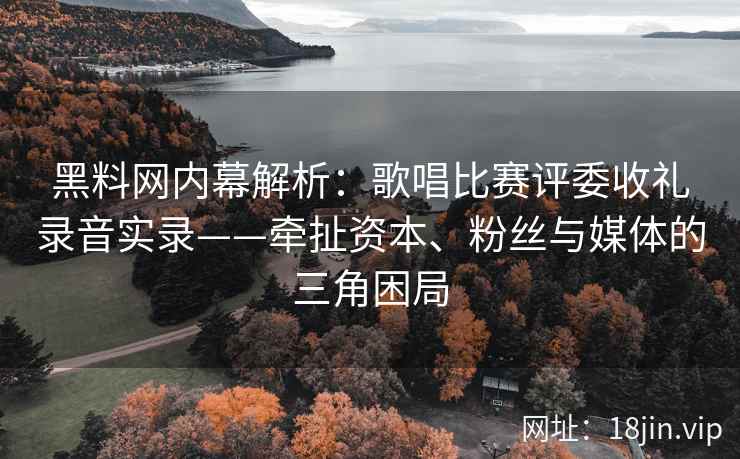黑料网内幕解析：歌唱比赛评委收礼录音实录——牵扯资本、粉丝与媒体的三角困局