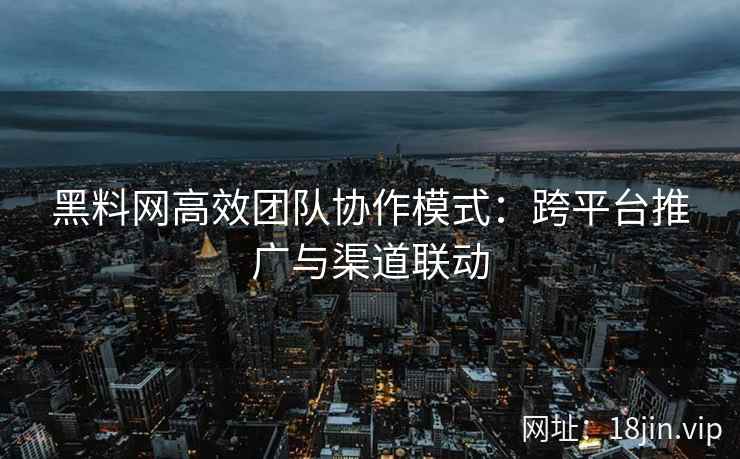 黑料网高效团队协作模式：跨平台推广与渠道联动