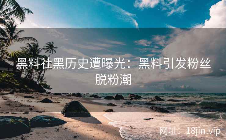 黑料社黑历史遭曝光：黑料引发粉丝脱粉潮