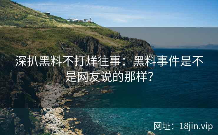 深扒黑料不打烊往事：黑料事件是不是网友说的那样？