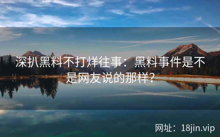 深扒黑料不打烊往事：黑料事件是不是网友说的那样？