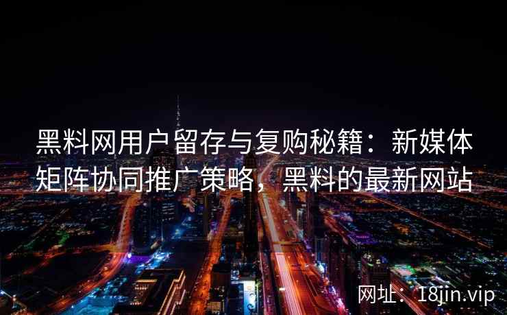 黑料网用户留存与复购秘籍：新媒体矩阵协同推广策略，黑料的最新网站