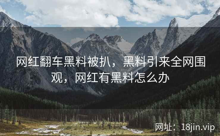 网红翻车黑料被扒，黑料引来全网围观，网红有黑料怎么办