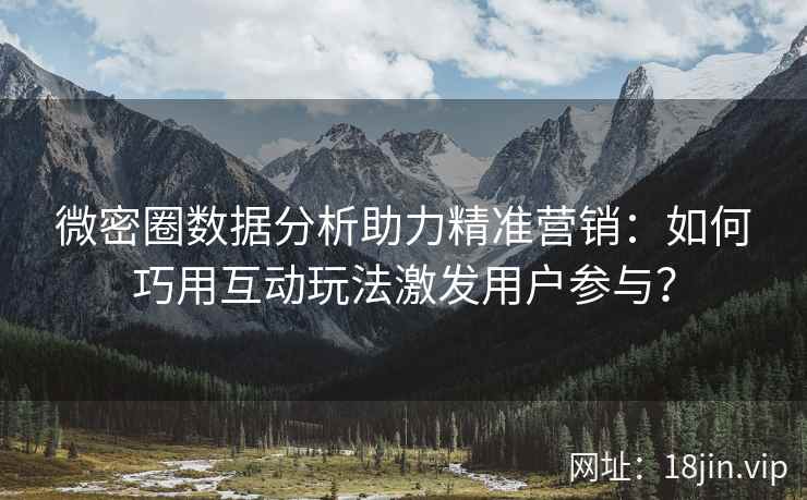 微密圈数据分析助力精准营销：如何巧用互动玩法激发用户参与？