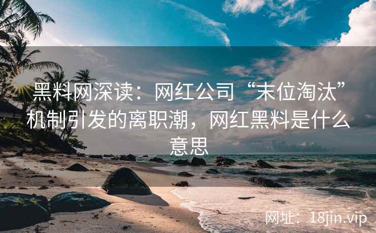 黑料网深读：网红公司“末位淘汰”机制引发的离职潮，网红黑料是什么意思