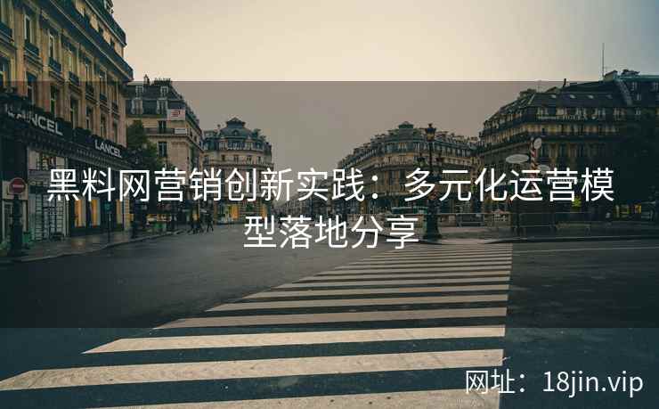 黑料网营销创新实践：多元化运营模型落地分享